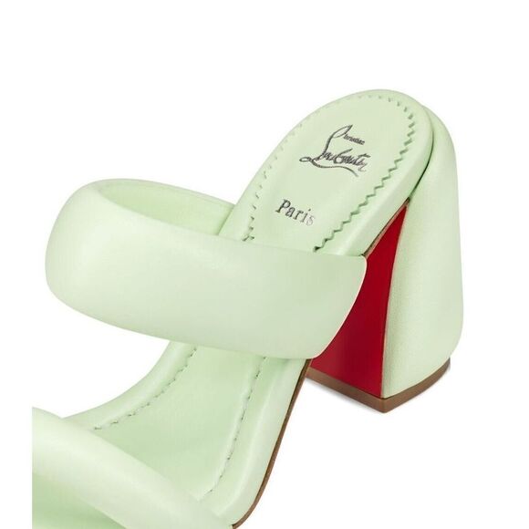Christian Louboutin Inflama Sab 85 Mint Green Leather Mules 38 - Picture 7 of 8